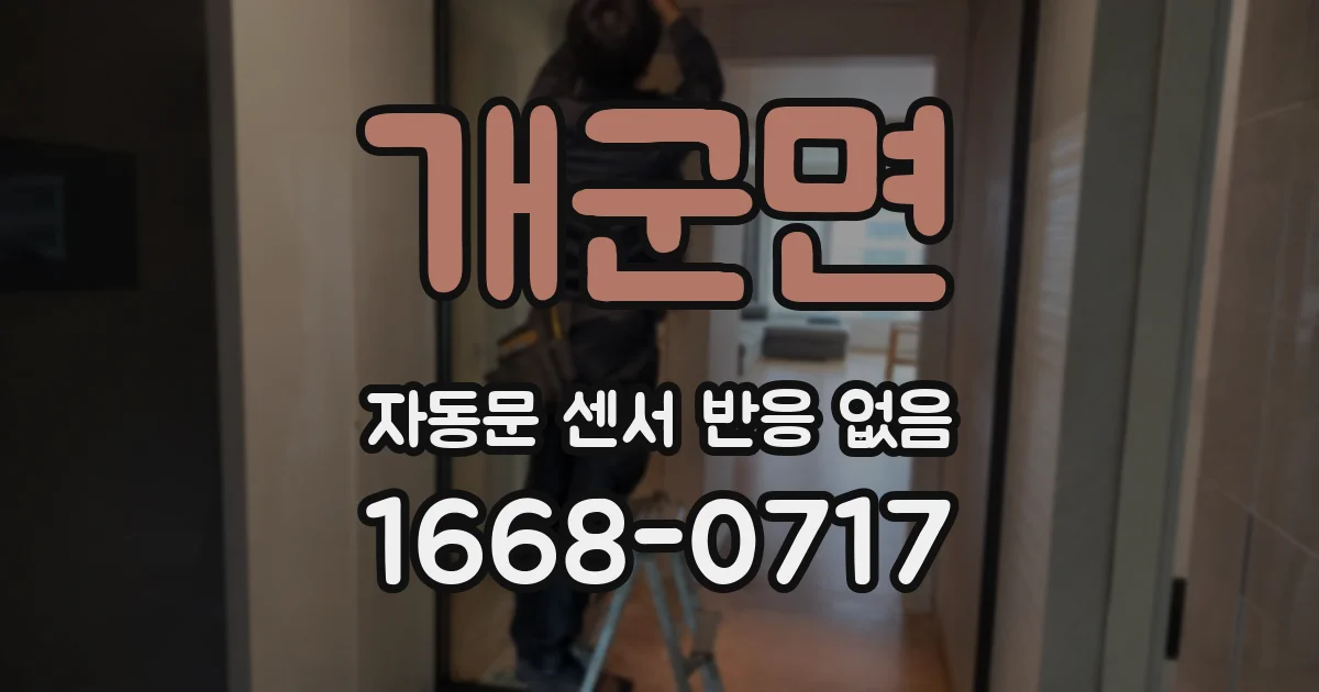 개군면 자동문 센서 반응 없음