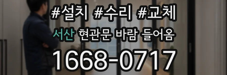 서산 현관문 바람 들어옴