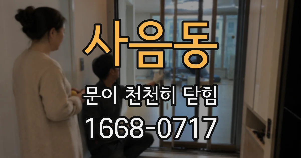 사음동 문이 천천히 닫힘