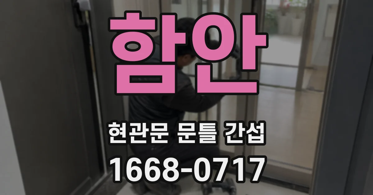 함안 현관문 문틀 간섭