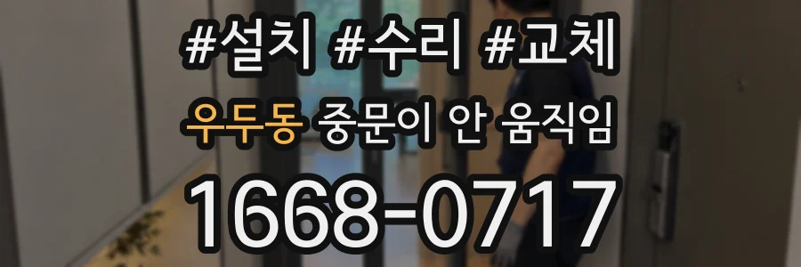 우두동 중문이 안 움직임