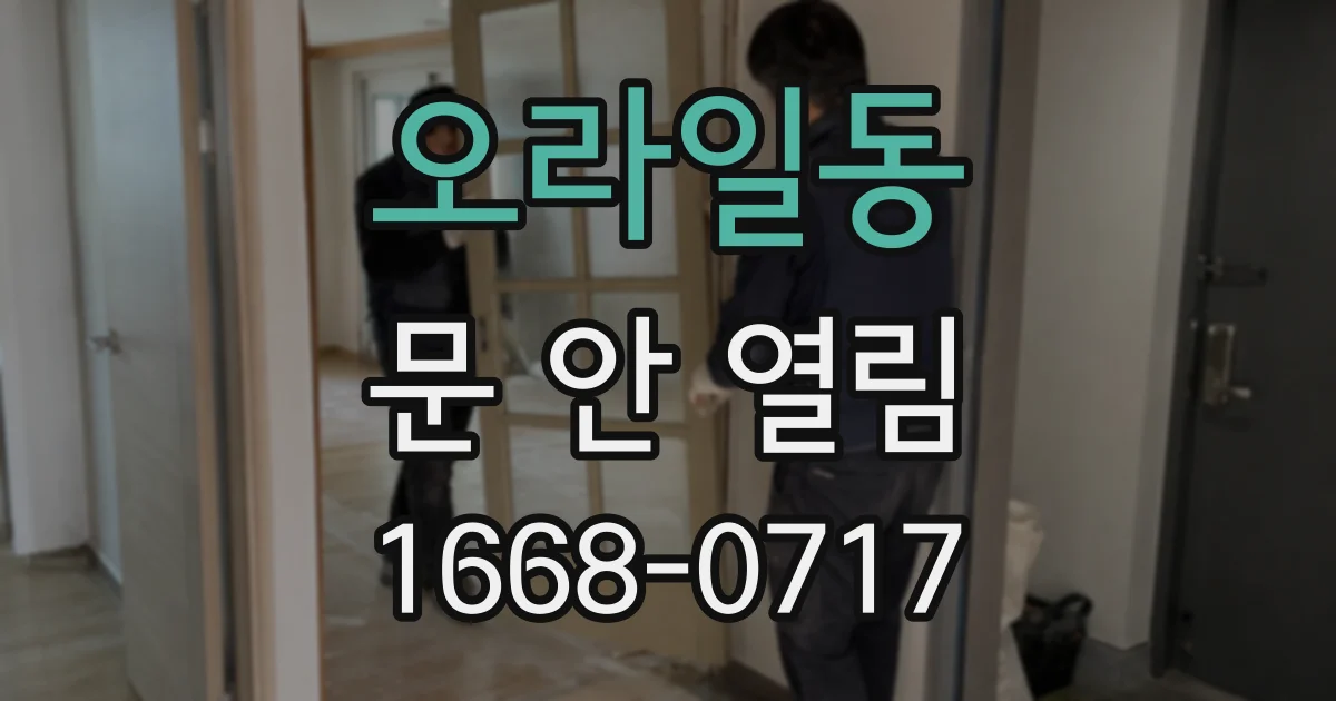 오라일동 문 안 열림