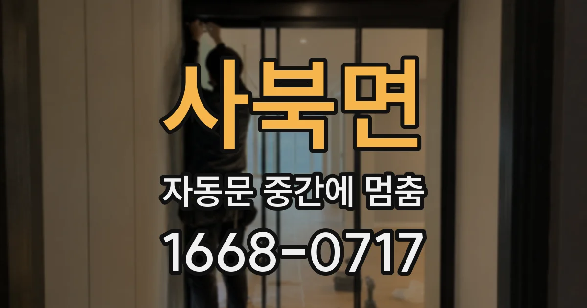사북면 자동문 중간에 멈춤