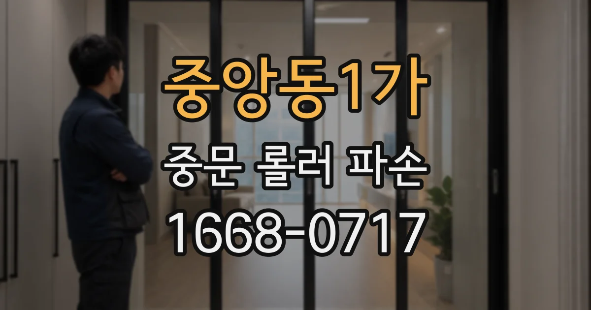 중앙동1가 중문 롤러 파손