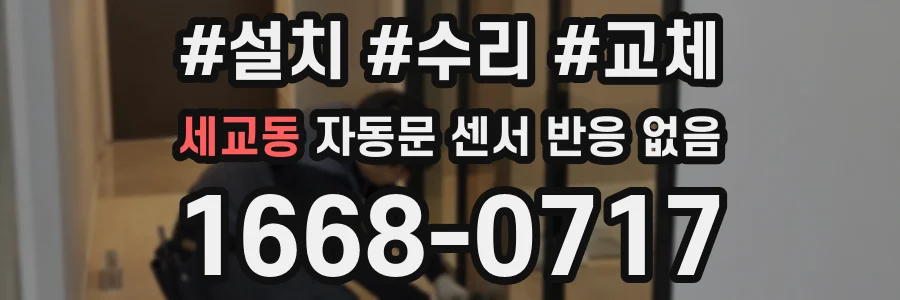 세교동 자동문 센서 반응 없음