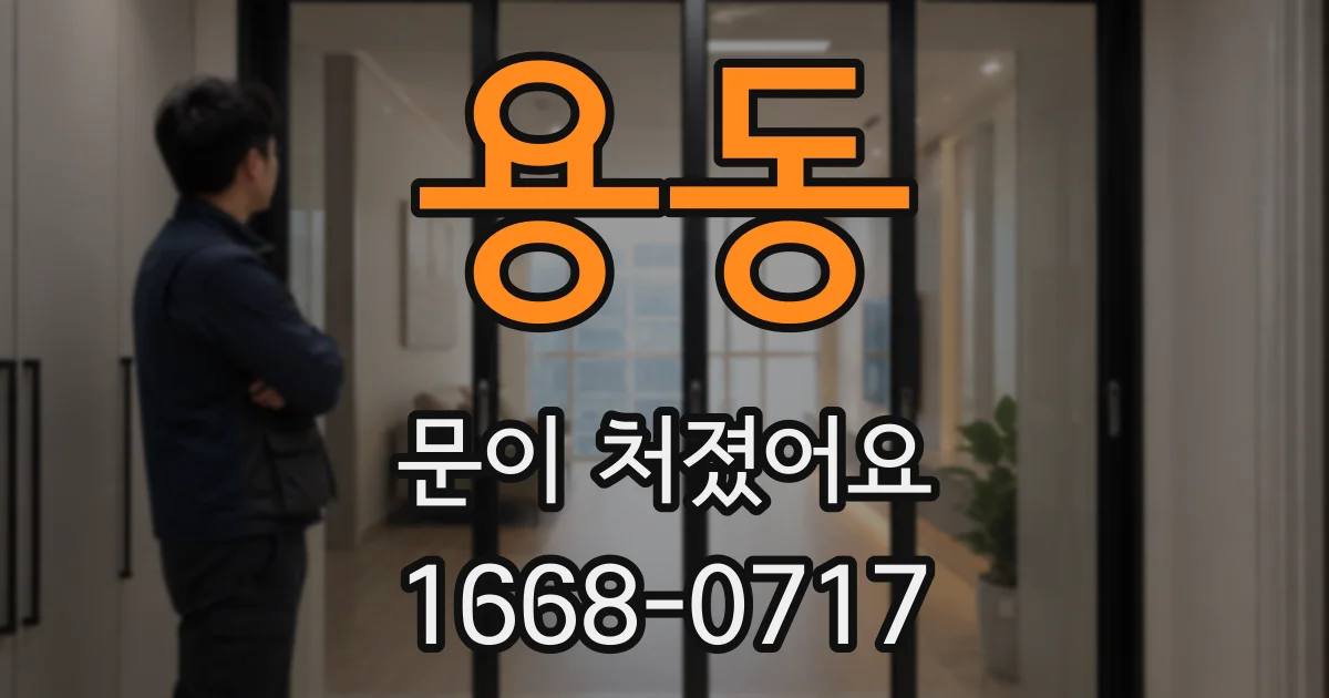 용동 문이 처졌어요