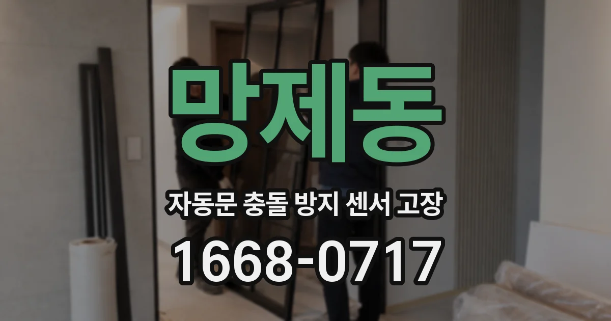 망제동 자동문 충돌 방지 센서 고장