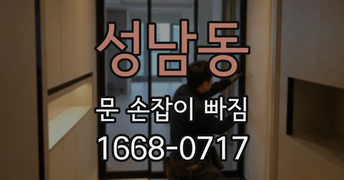성남동 문 손잡이 빠짐