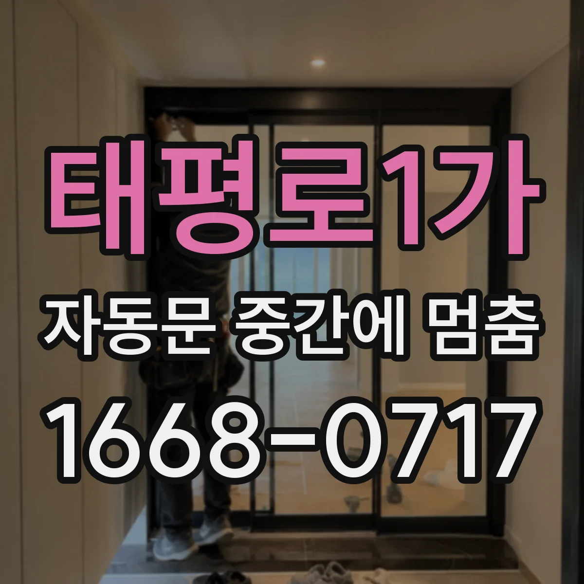 태평로1가 자동문 중간에 멈춤