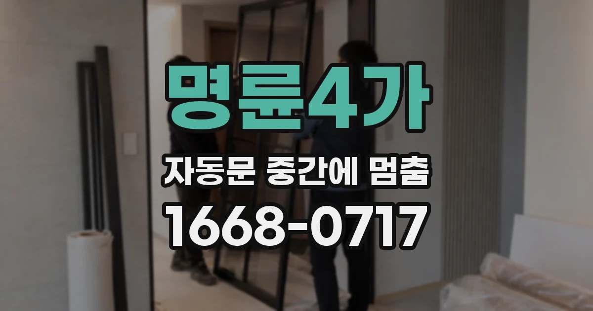 명륜4가 자동문 중간에 멈춤