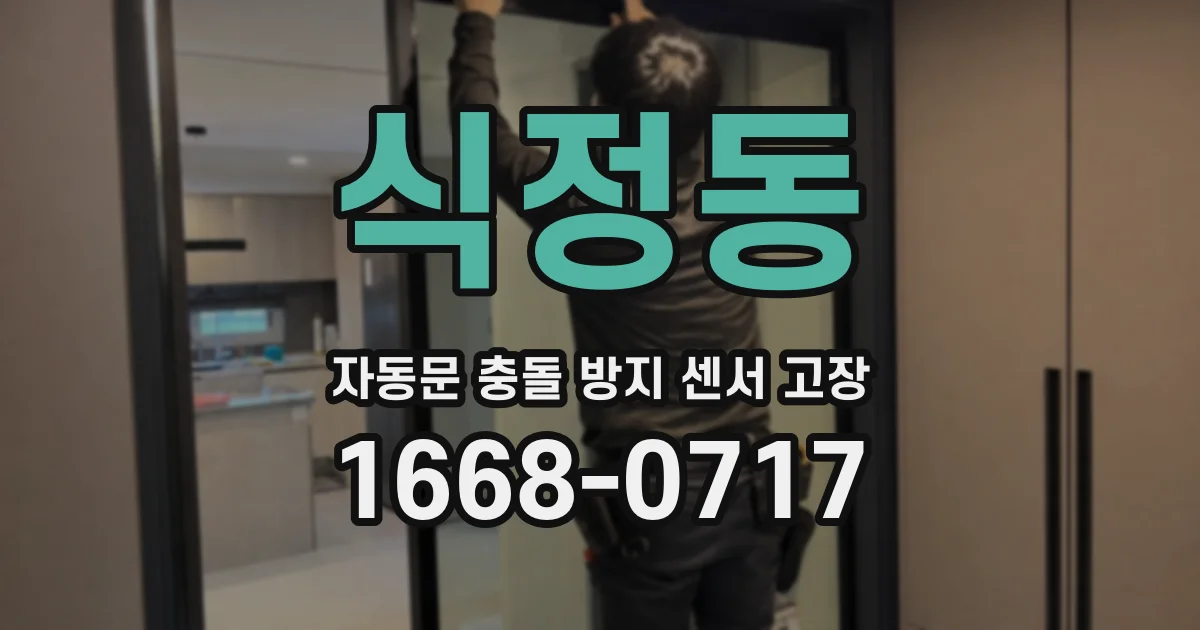 식정동 자동문 충돌 방지 센서 고장