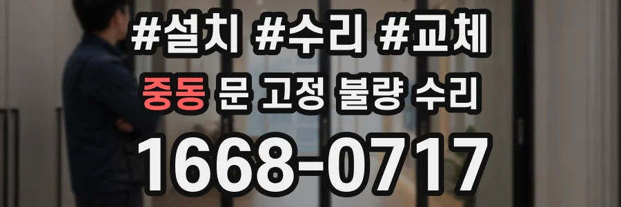 중동 문 고정 불량 수리