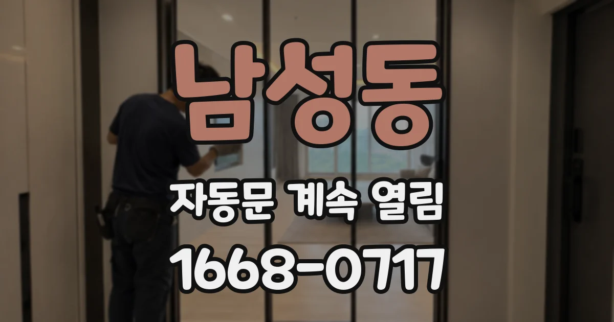 남성동 자동문 계속 열림