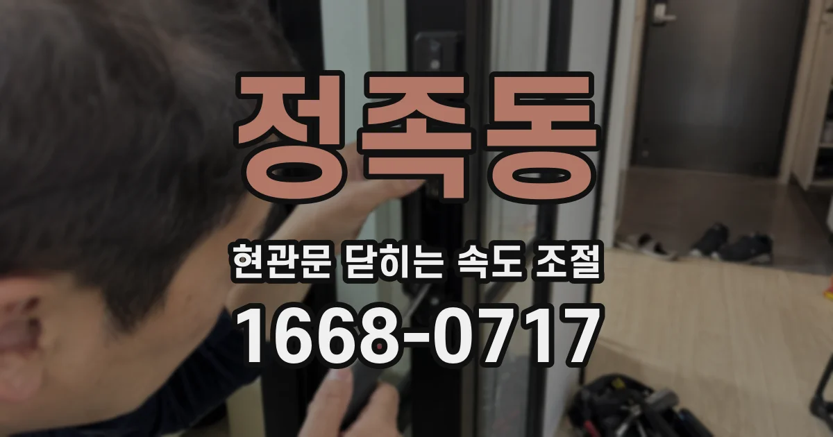 정족동 현관문 닫히는 속도 조절
