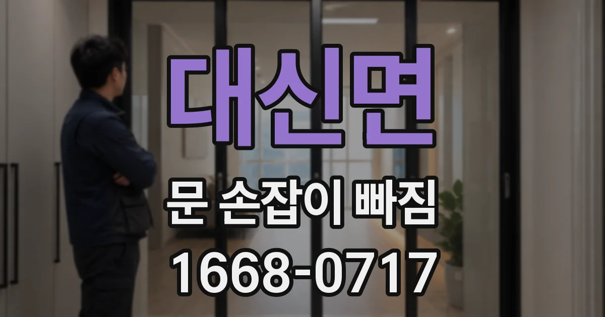 대신면 문 손잡이 빠짐