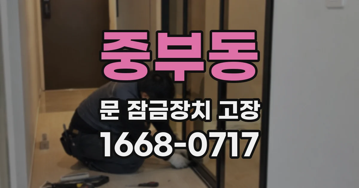 중부동 문 잠금장치 고장
