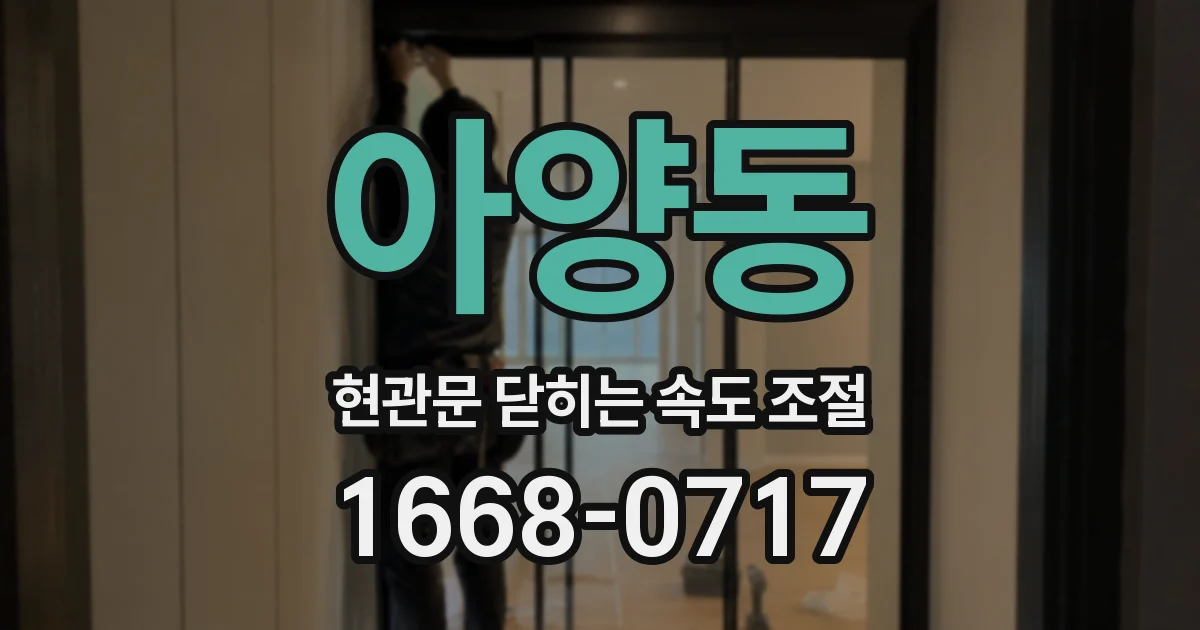 아양동 현관문 닫히는 속도 조절