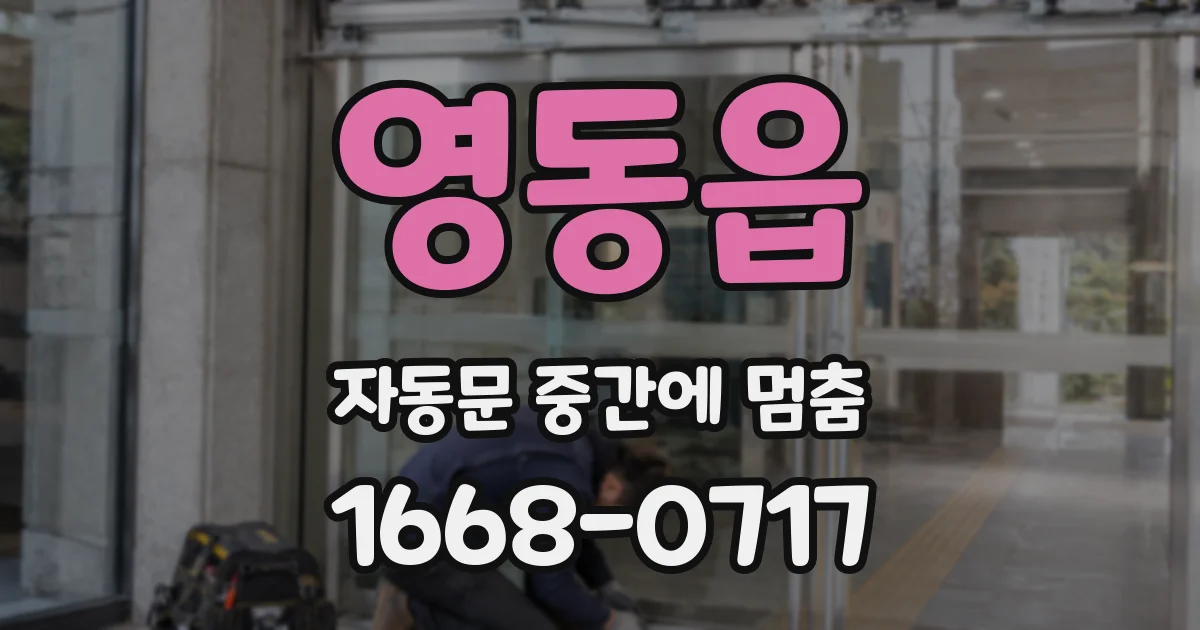영동읍 자동문 중간에 멈춤