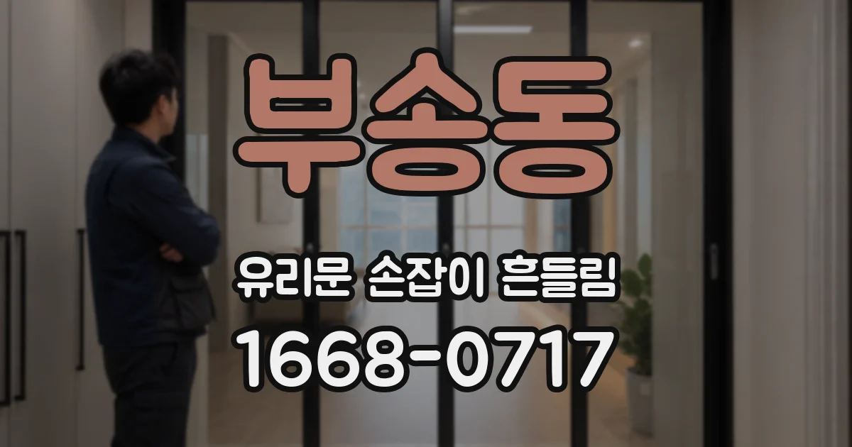 부송동 유리문 손잡이 흔들림