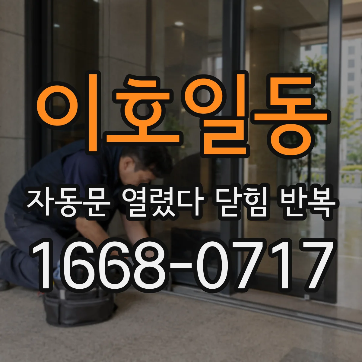 이호일동 자동문 열렸다 닫힘 반복