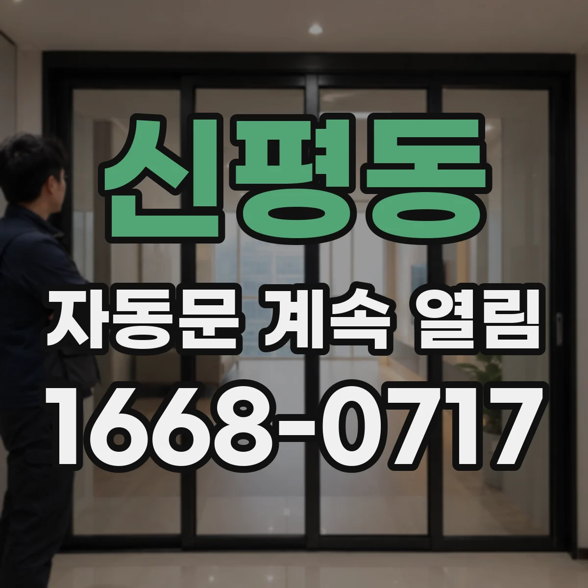 신평동 자동문 계속 열림