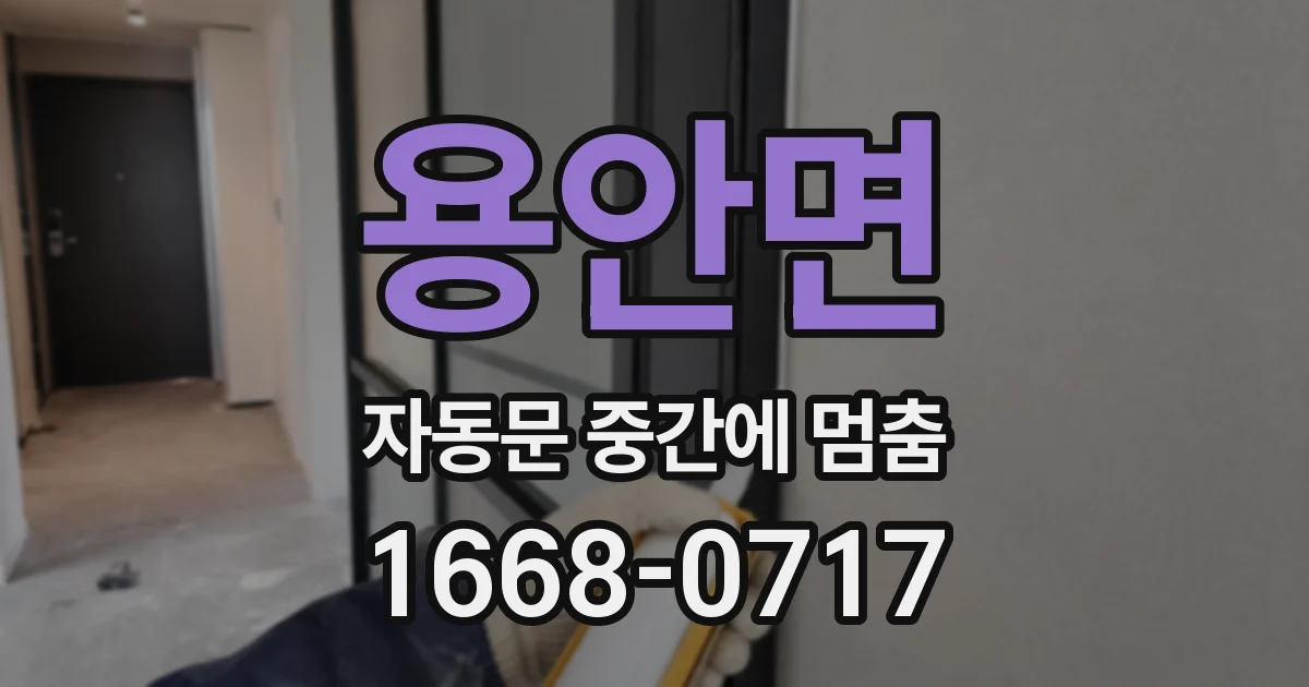 용안면 자동문 중간에 멈춤