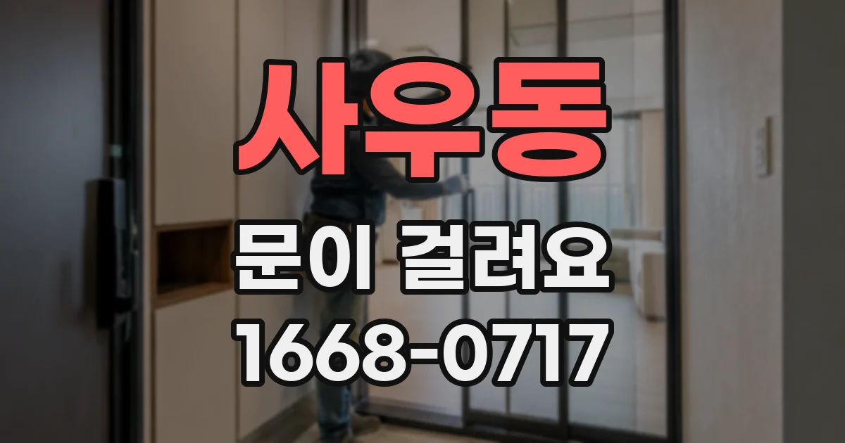 사우동 문이 걸려요