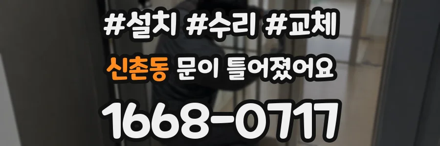 신촌동 문이 틀어졌어요