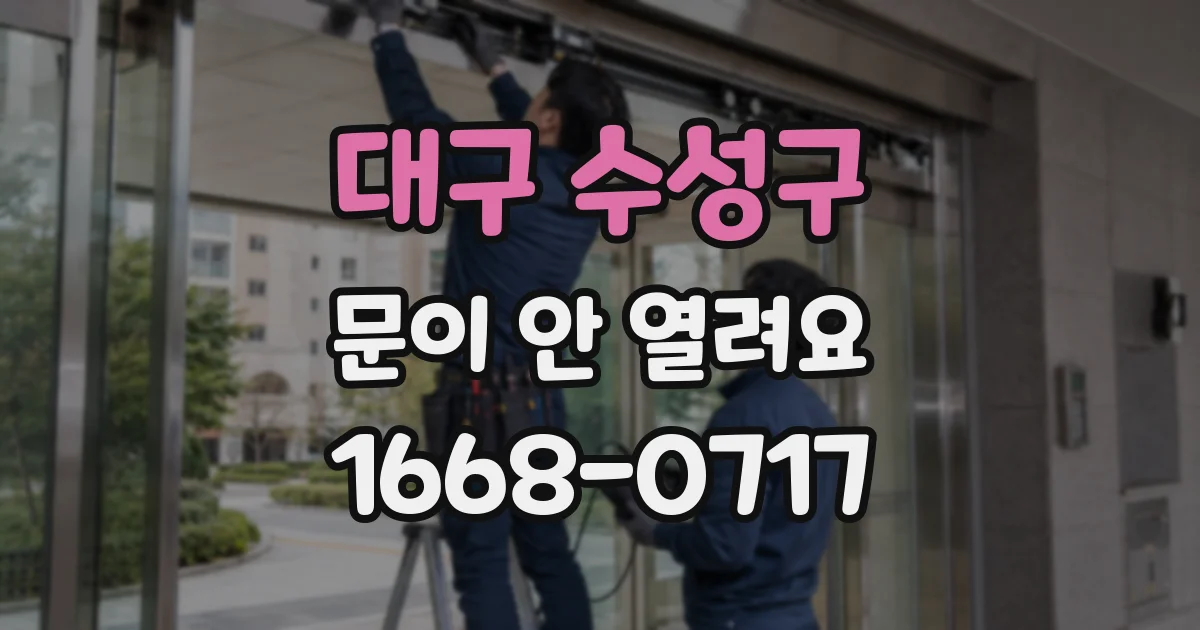 대구 수성구 문이 안 열려요