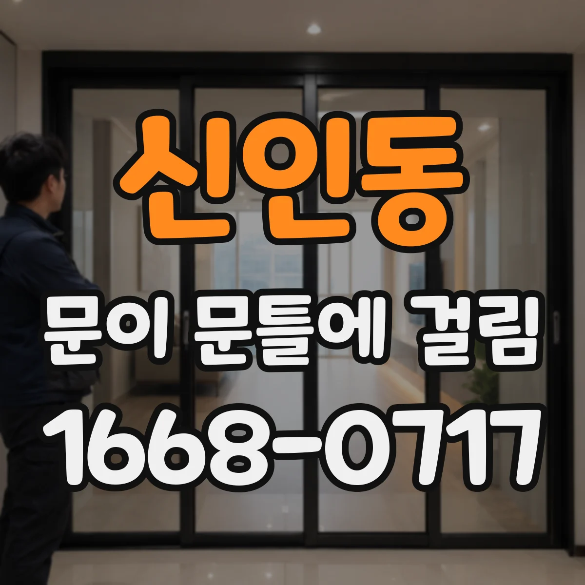 신인동 문이 문틀에 걸림