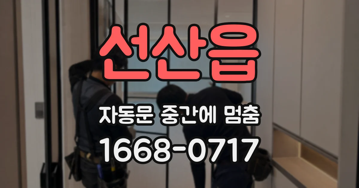 선산읍 자동문 중간에 멈춤