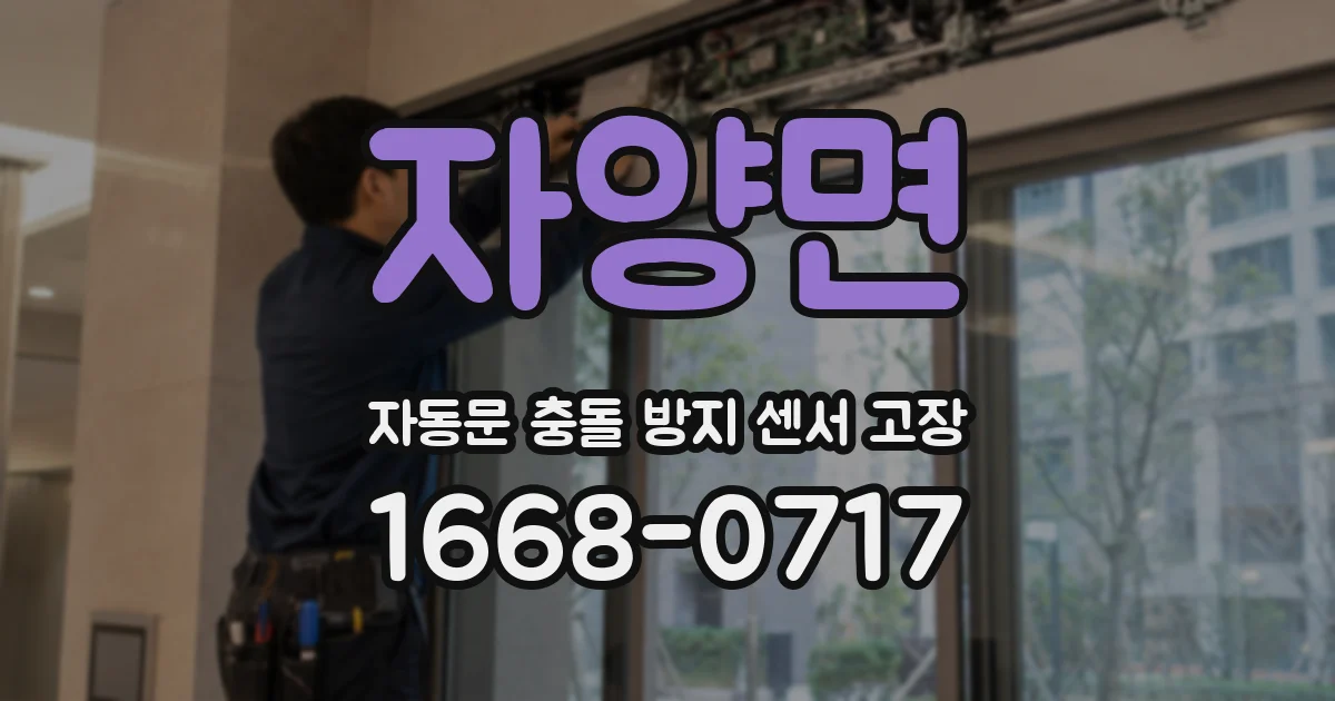 자양면 자동문 충돌 방지 센서 고장