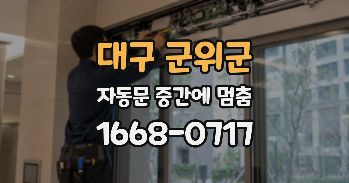 대구 군위군 자동문 중간에 멈춤