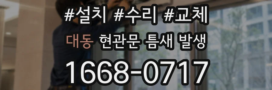 대동 현관문 틈새 발생