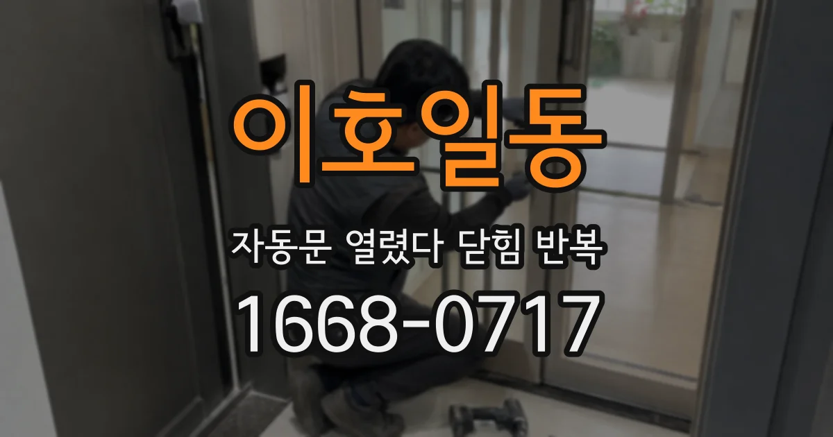 이호일동 자동문 열렸다 닫힘 반복