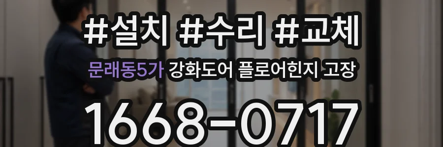 문래동5가 강화도어 플로어힌지 고장