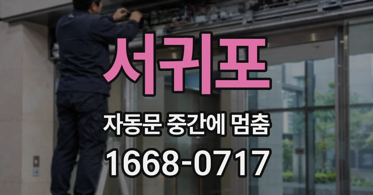 서귀포 자동문 중간에 멈춤