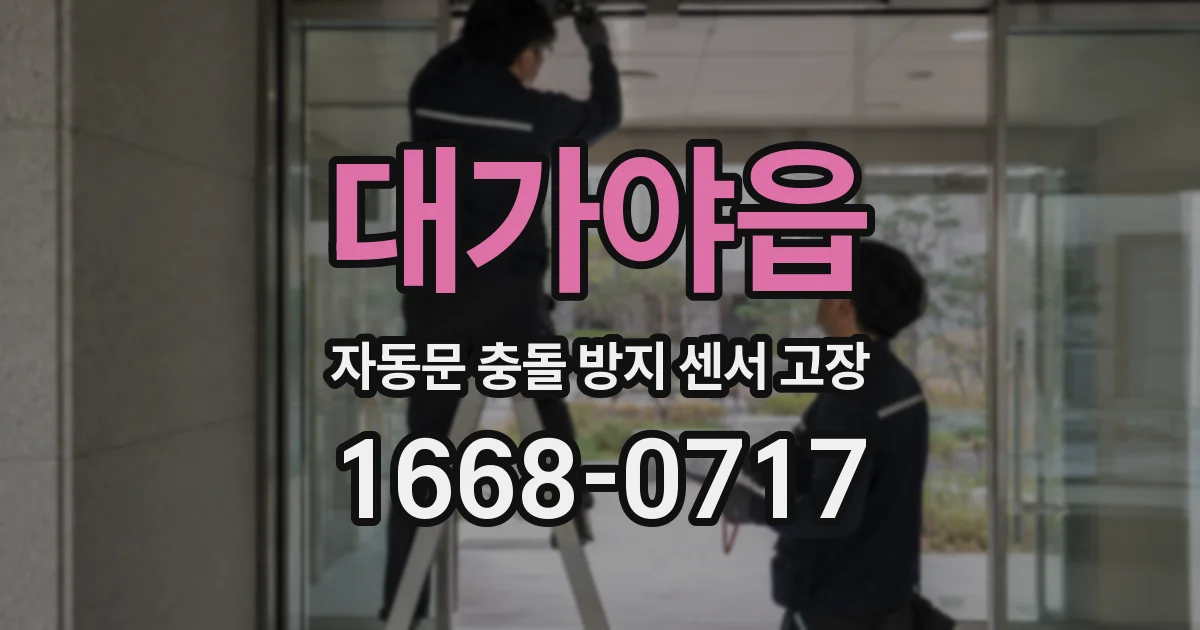 대가야읍 자동문 충돌 방지 센서 고장
