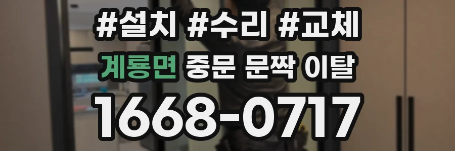 계룡면 중문 문짝 이탈