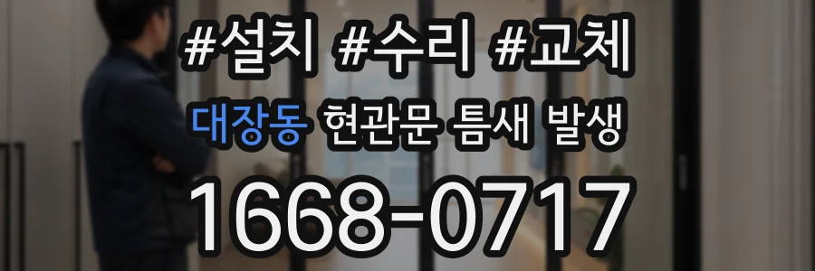 대장동 현관문 틈새 발생