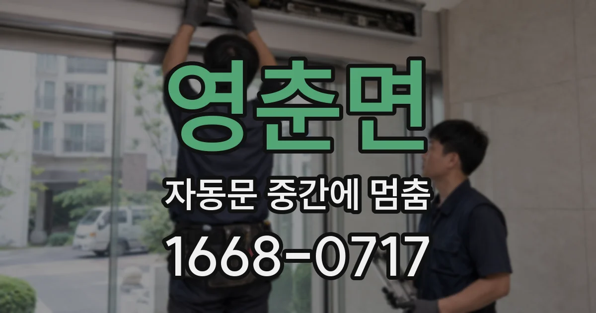 영춘면 자동문 중간에 멈춤