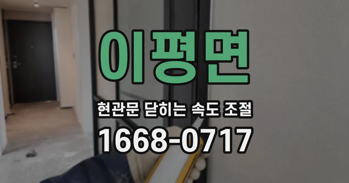 이평면 현관문 닫히는 속도 조절