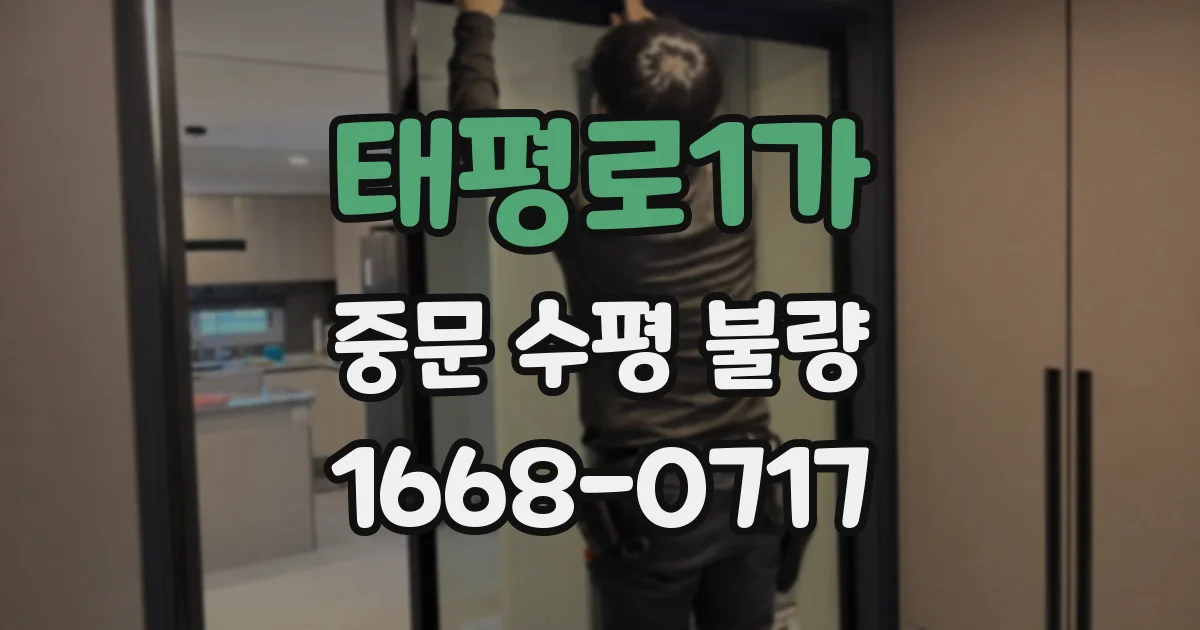 태평로1가 중문 수평 불량