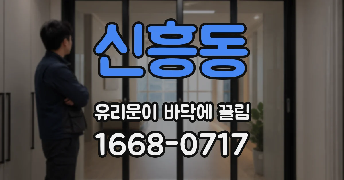 신흥동 유리문이 바닥에 끌림
