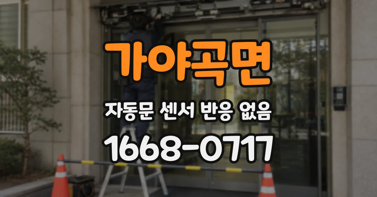 가야곡면 자동문 센서 반응 없음