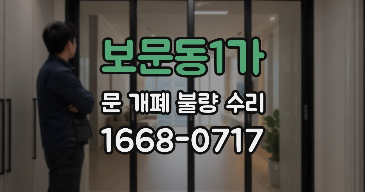 보문동1가 문 개폐 불량 수리