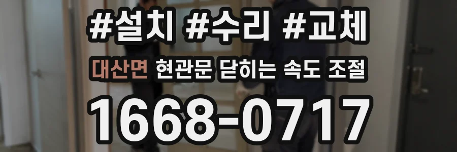 대산면 현관문 닫히는 속도 조절