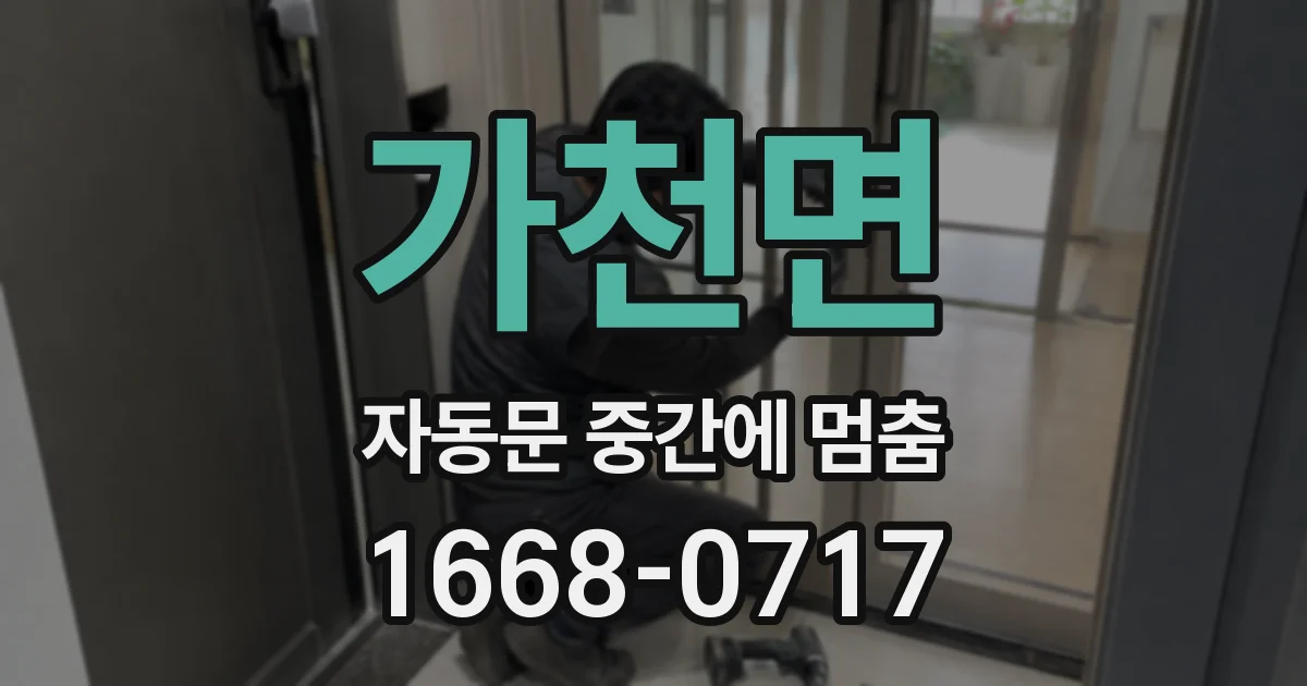 가천면 자동문 중간에 멈춤