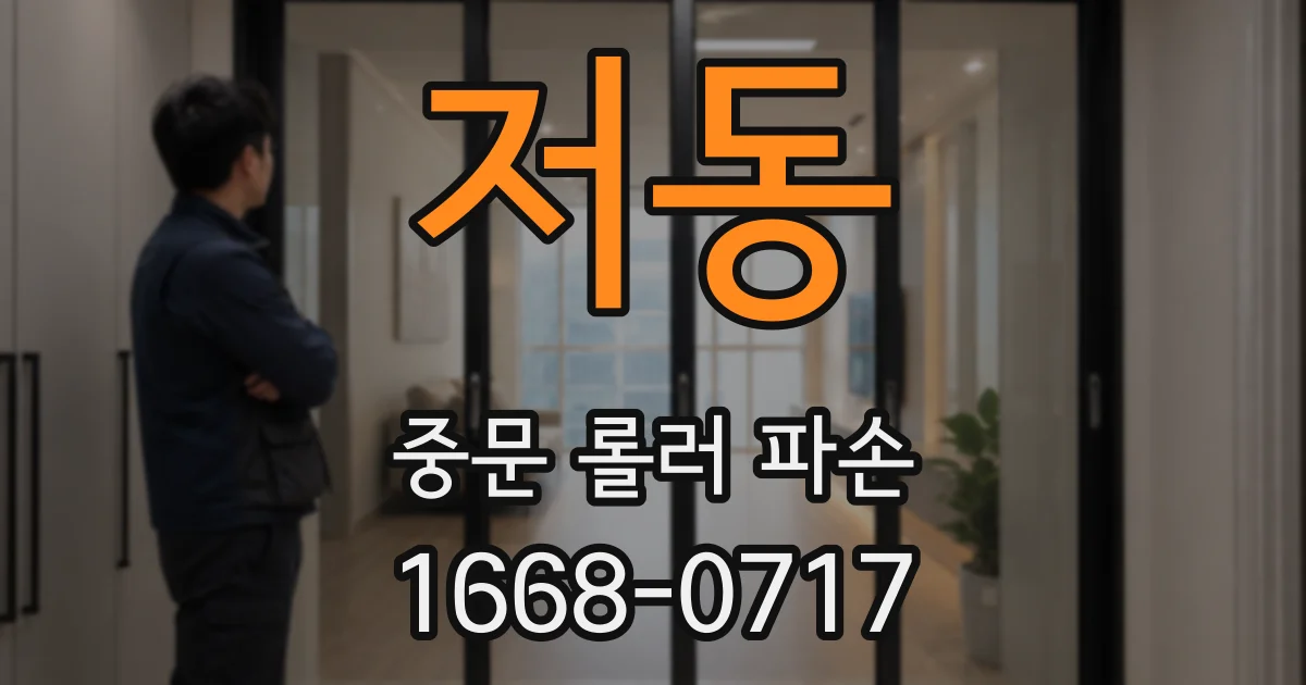 저동 중문 롤러 파손