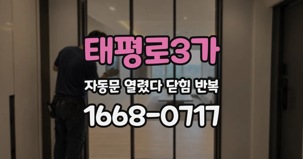 태평로3가 자동문 열렸다 닫힘 반복